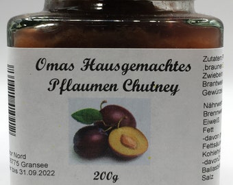 Grandma's Homemade Plum Chutney 200g