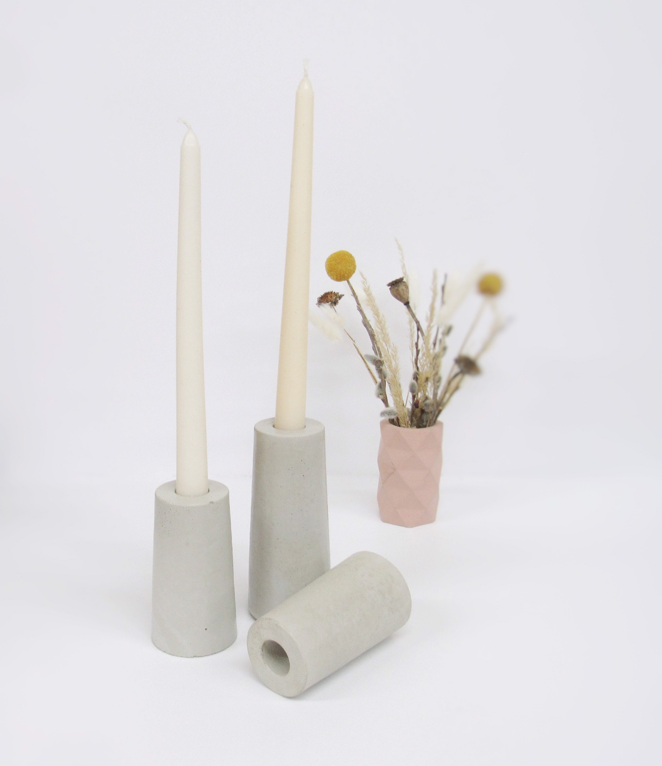 Concrete Candlestick Holder Etsy