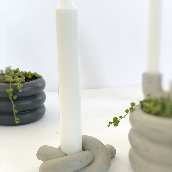 Concrete Knot Candlestick Holder Etsy