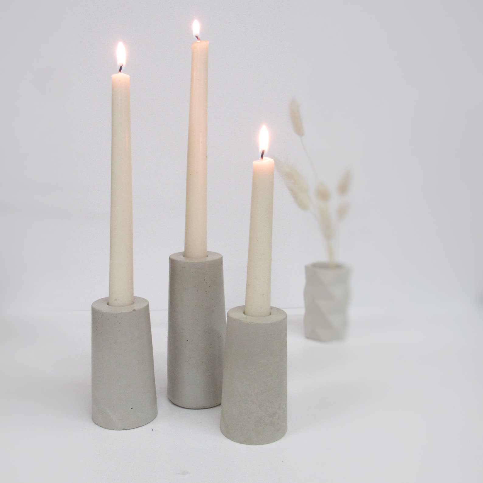 Concrete Candlestick Holder Etsy