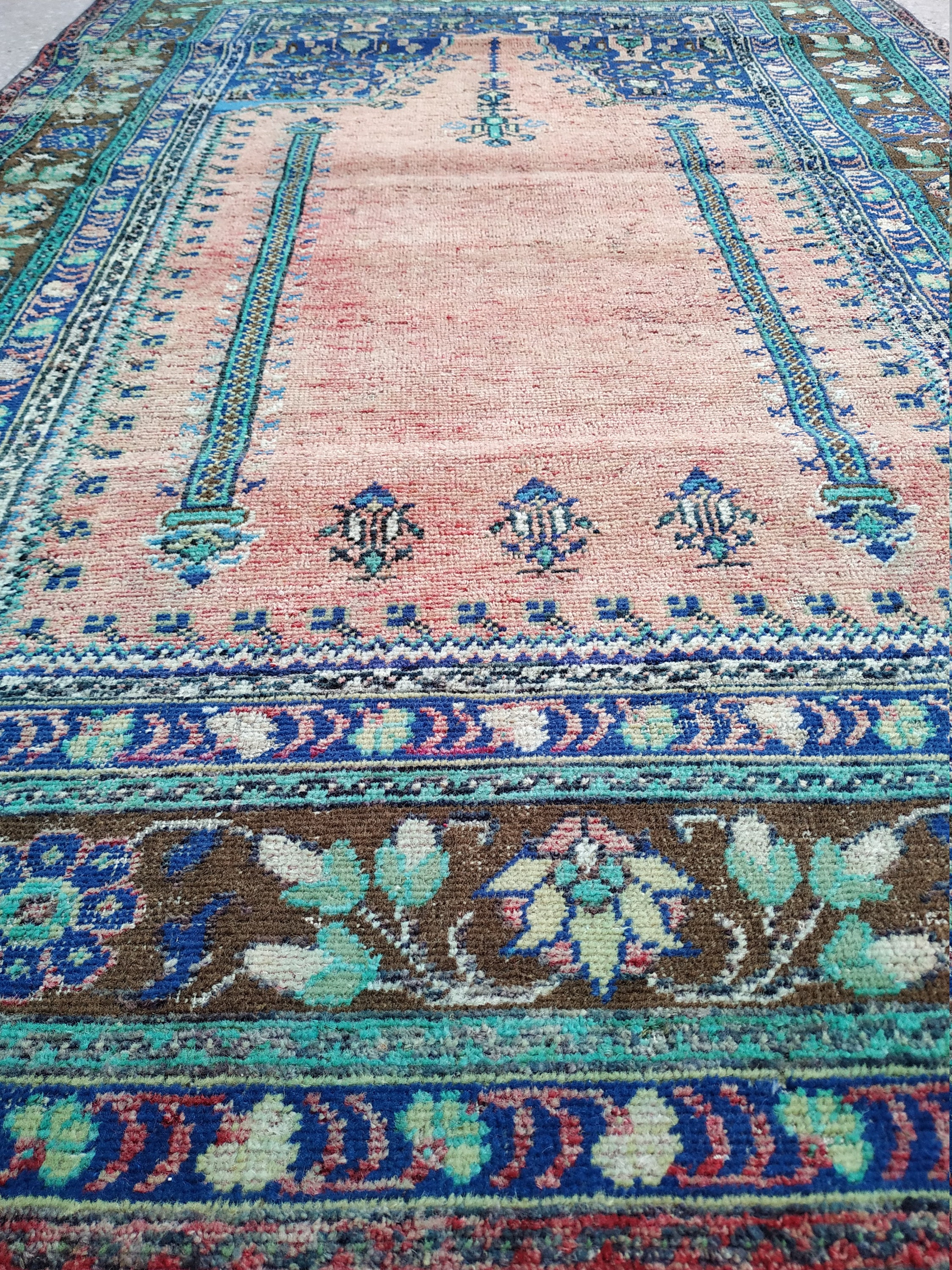 Pink Turkish Rug 3.8x5.7 ftcolorful rugfloor rug Etsy