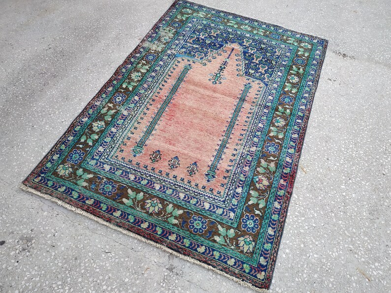 Pink Turkish Rug 3.8x5.7 ftcolorful rugfloor rug | Etsy