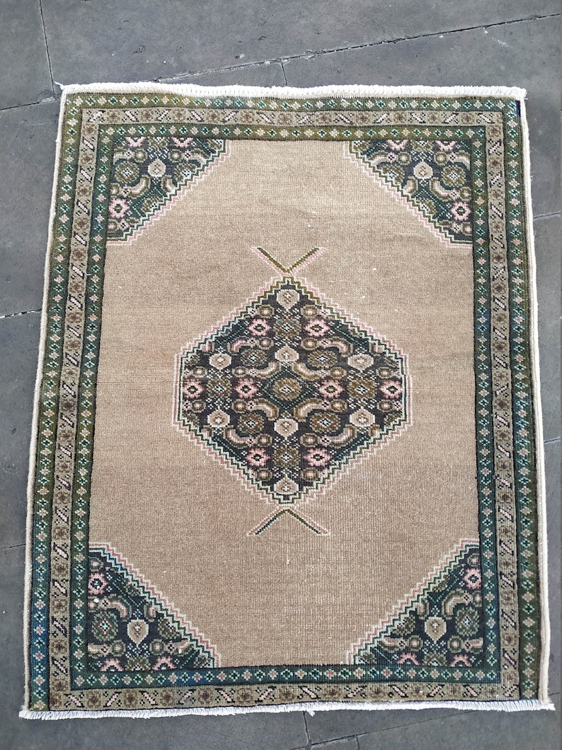 Small Persian Rug 2.1x2.7ft,bathroom rug,front door mat,handmade rug,small area rug,vintage rug,turkish rug,boho decor,bedroom rug,wool rug