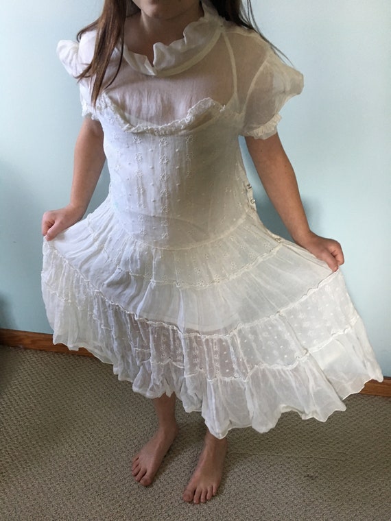 Child's White Dress, Vintage - image 3