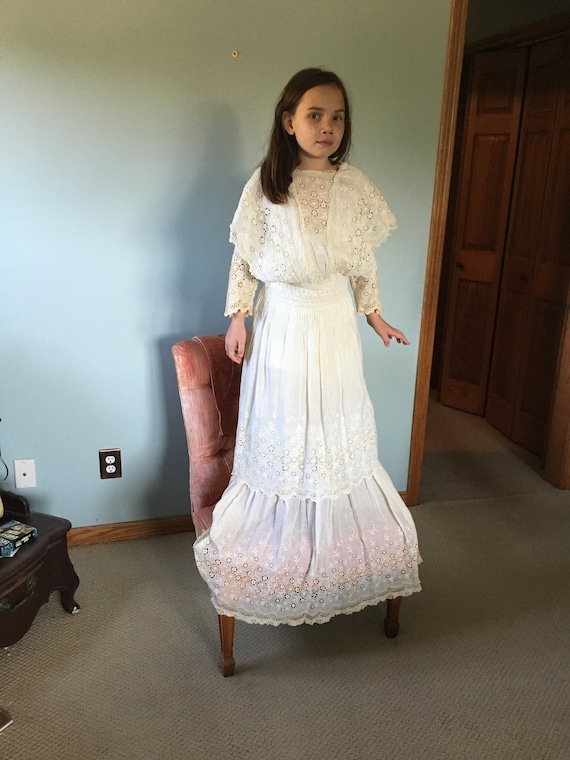 Vintage, Antique, white dress, Edwardian, 1900's