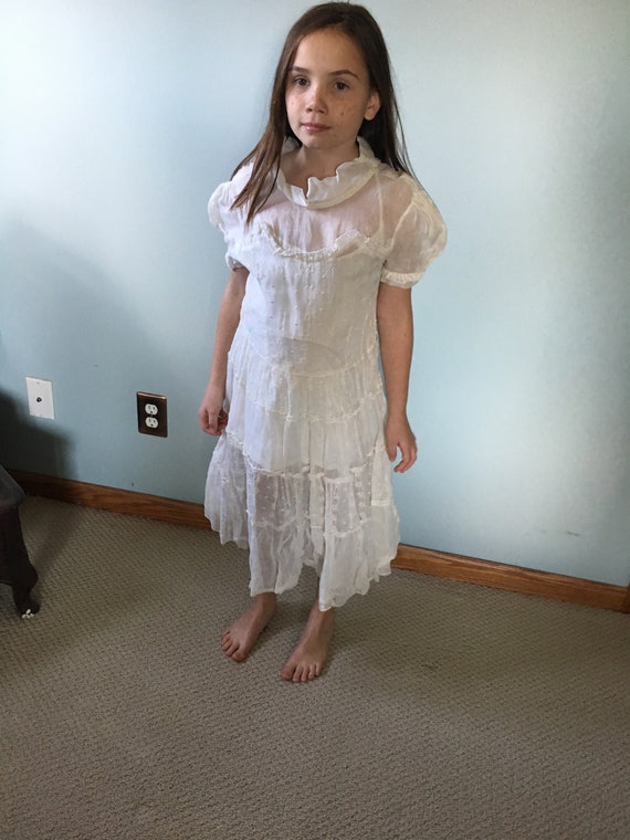 Child's White Dress, Vintage - image 1
