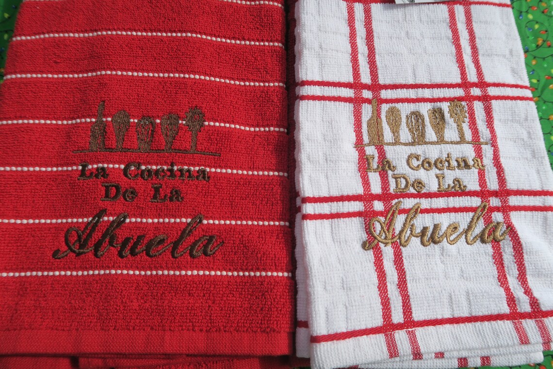2 Kitchen Towel PES Designs in Spanish 2 Diseños Para Toallas Etsy
