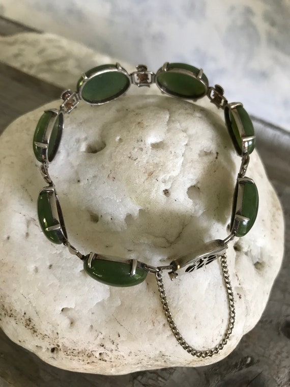 Vintage Jade Cabachon Bracelet - image 1