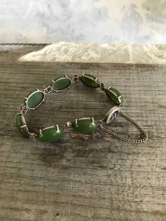 Vintage Jade Cabachon Bracelet - image 3