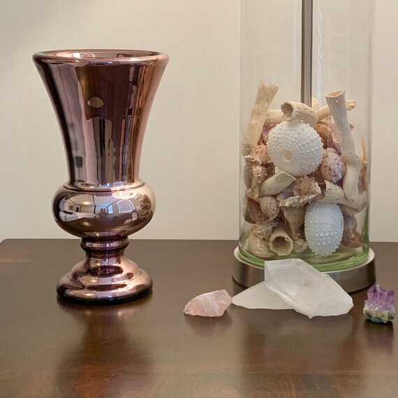 Vintage Lustreware Vase Purple Mirror Glass Vase Mirror Etsy