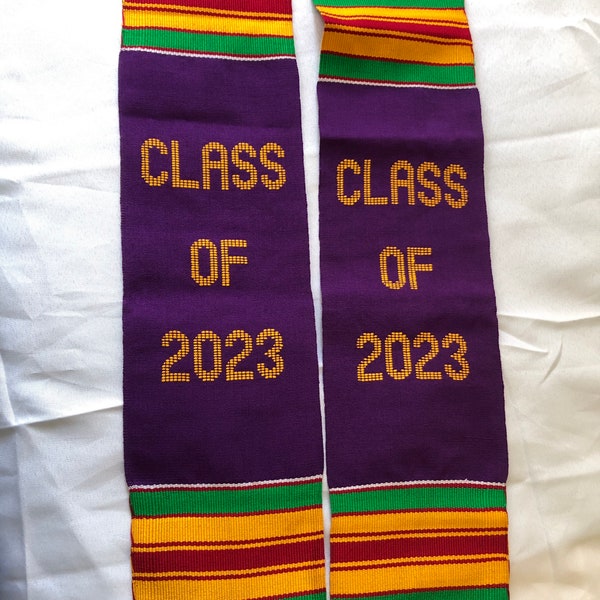 Graduation Stole Custom Kente Class of 2023 Sash Purple