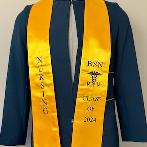Nurse Graduation stole Class of 2024, BSN RN,asn  RN, nursing graduation  sash Embroidery gift for nurses.