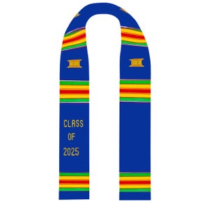 Custom Graduation stoles Class of 2025, Black African Kente Sash College Graduation Stoles, Graduation Gifts Flag Logo stole