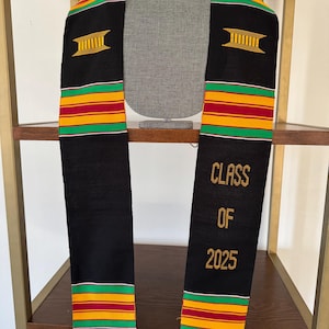 Étole de remise des diplômes personnalisée en tissu kente, promotions 2024/2025 / écharpe de remise des diplômes Kente pour cadeau de remise des diplômes.