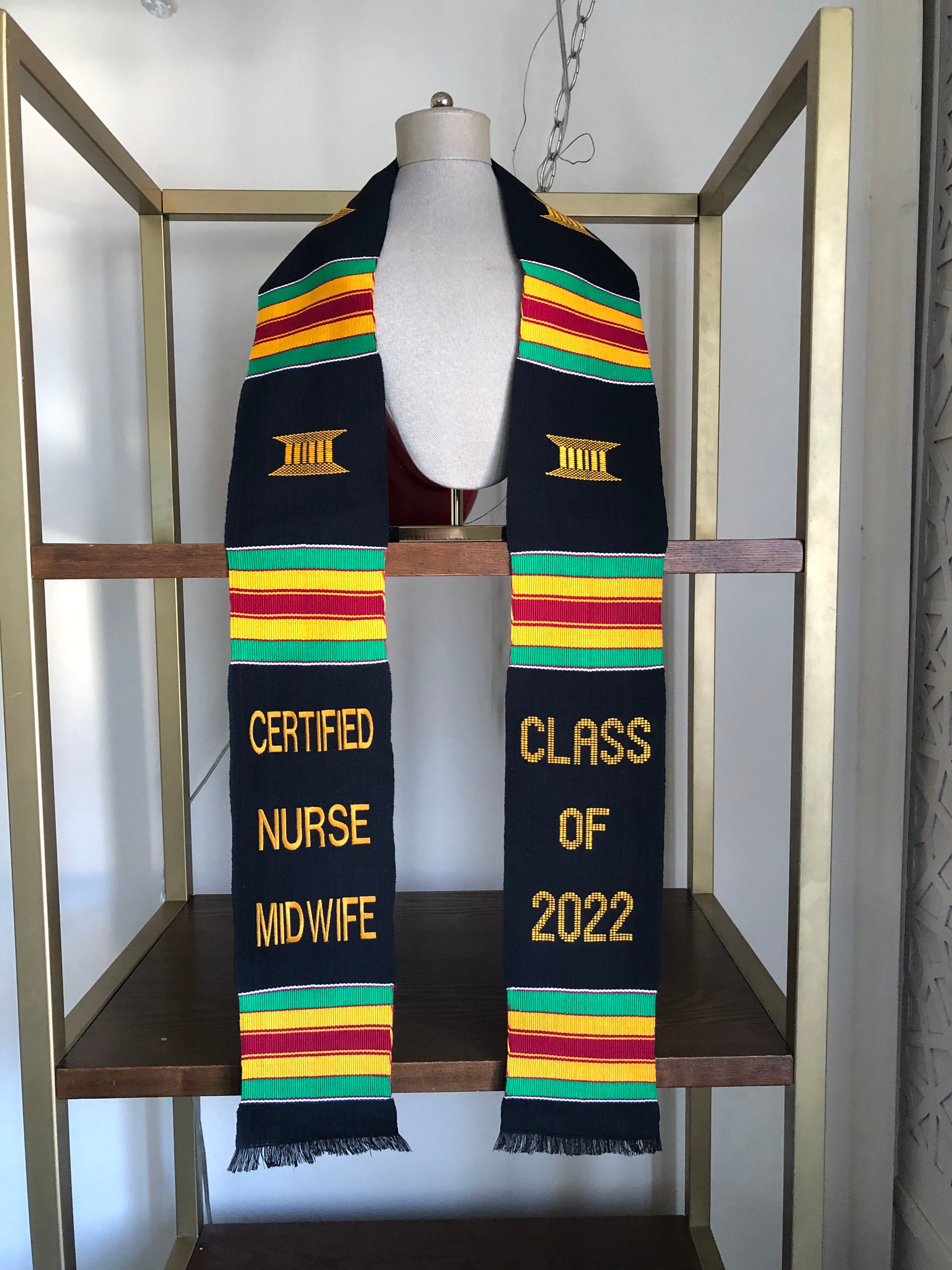 Graduation Stoles Certified Nurse Midwife Class of 2022 Kente