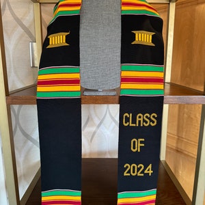 Custom Graduation stole Class of 2024 Kente Stoles Sashes / African stoles for graduation Sash 2024