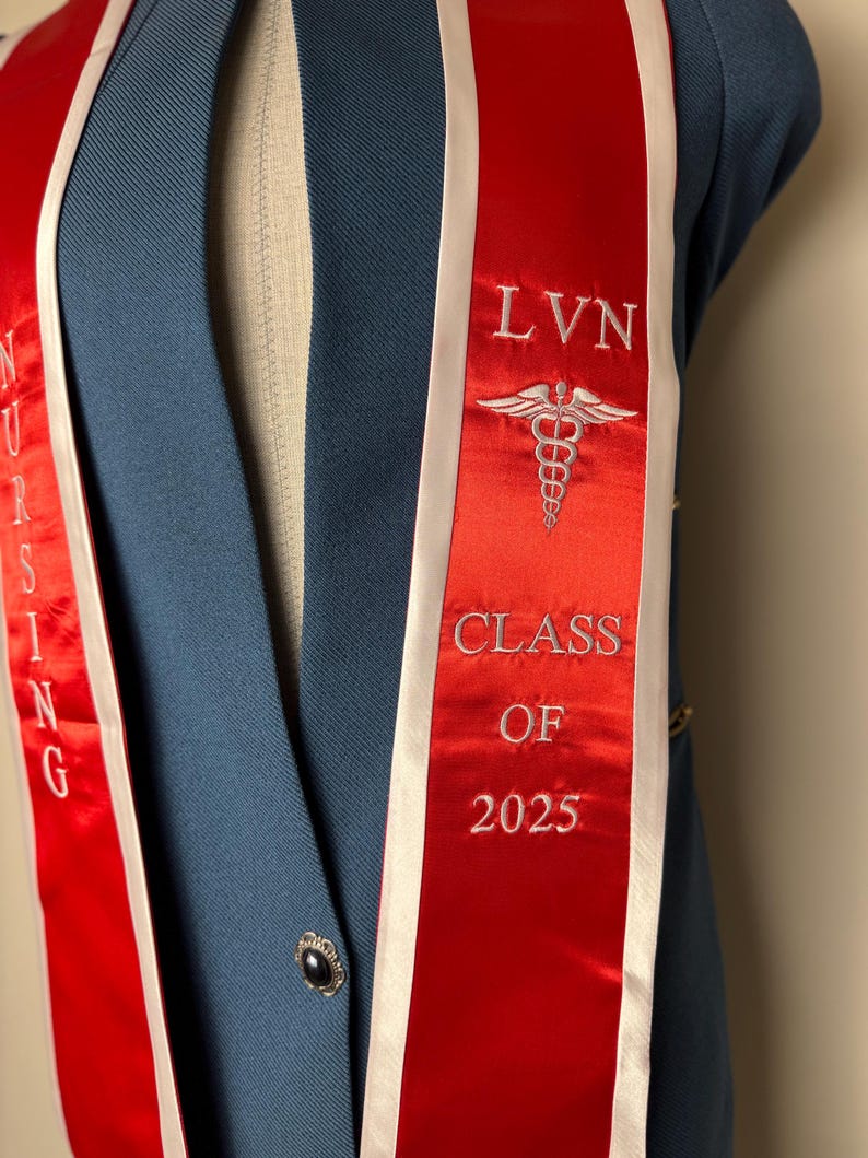 Custom LVN Graduation Stole Embroidery Nursing Sash - Etsy