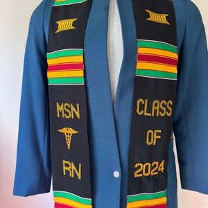 Étoles personnalisées pour diplômes d&#39;infirmière, promotion 2025 Kente Sash, IA Étole MSN pour diplômés en soins infirmiers