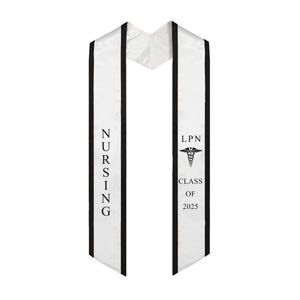 LPN Nurse Graduation Stole Class of 2025, nursing graduation sash gift for nurses.