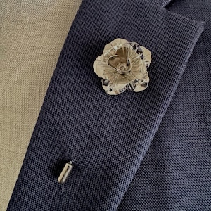 lapel Pin Rose Flower Gold Metal Wedding pin