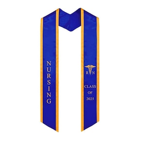 Nurse Graduation Stole Class of 2025, RN nursing graduation sash Embroidery gift for nurses.