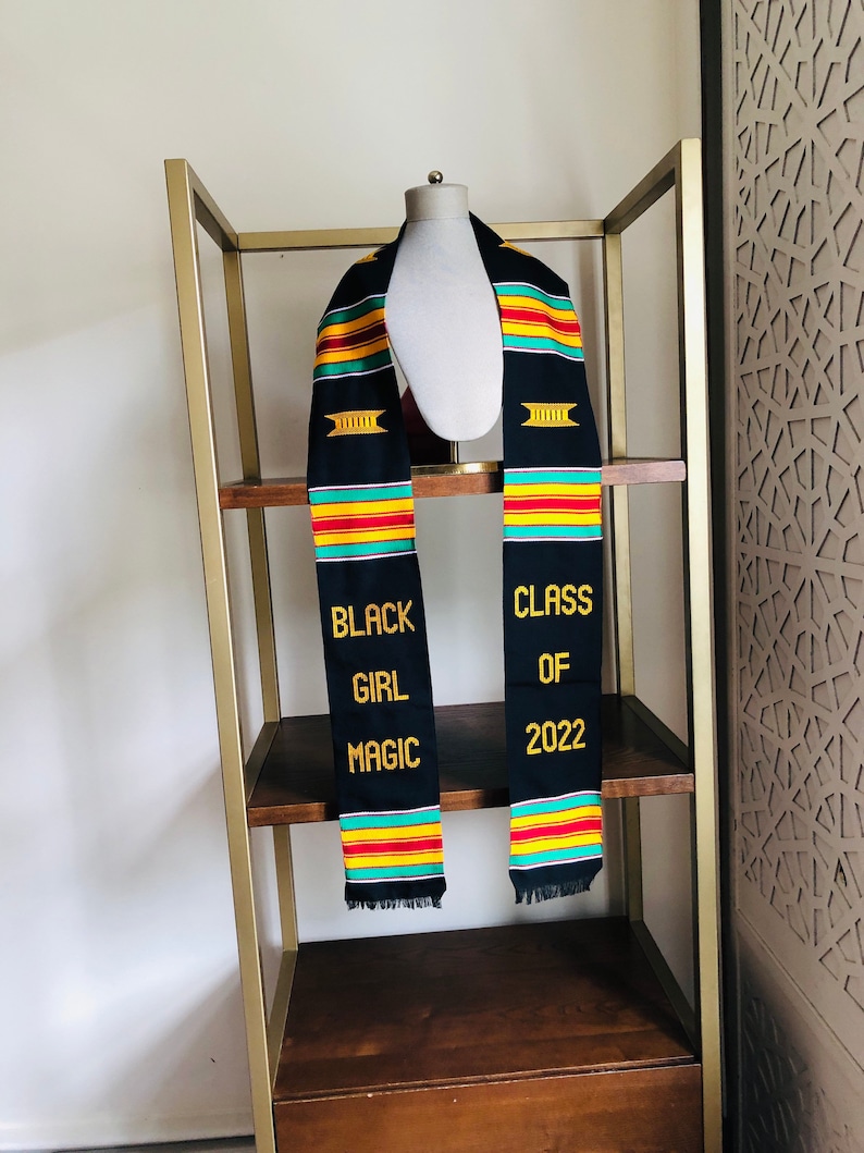 Graduation Stole Black Girl Magic Custom Kente Class of 2022 Sash 