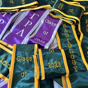 Custom Graduation Stole, Class of 2025, Personalize Graduation sash, College graduation stoles 2025