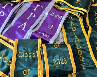 Custom Graduation Stole, Class of 2024, Personalize Graduation sash, College graduation stoles 2024..