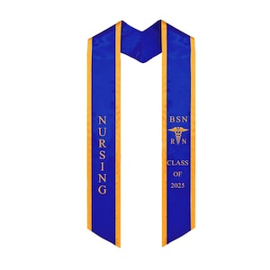 Nurse Graduation Stole Class of 2025 and 2024, BSN RN nursing graduation sash gift for nurses.