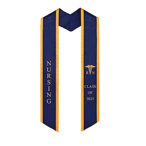 Nursing Graduation Stole RN Class of 2025, RN nursing graduation sash Embroidery gift for nurses.