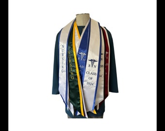 Nurse Graduation Stole Class of 2024, RN nursing graduation sash Embroidery gift for nurses.