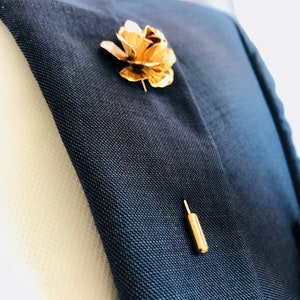 lapel Pin Rose Flower Gold Metal Wedding pin