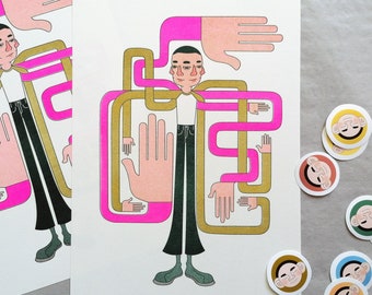 all directions riso art print