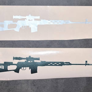 SVD Dragunov Sniper Rifle Vinyl Decal - Soviet Military Design