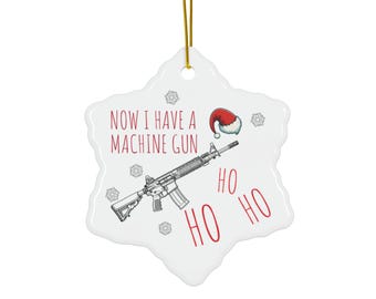 AR-15 Christmas Ceramic Ornament, Machine Gun, Holiday Tree