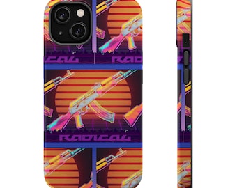 Retro 80s AK-47 iPhone Case, Miami Vice Style