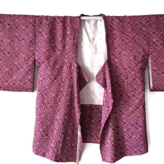 Vintage Japanese Kimono Haori Jacket Silk Shibori,