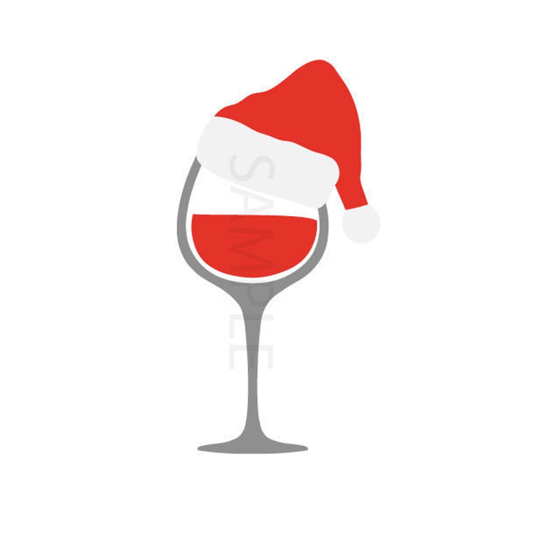 Wine Glass Santa Hat SVG Etsy