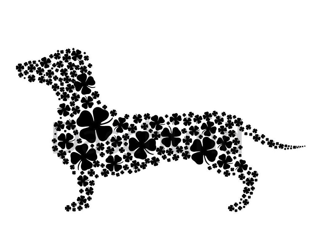 Download Shamrock Dachshund Svg Eps Pdf For Cricut And Vector Laser Etsy