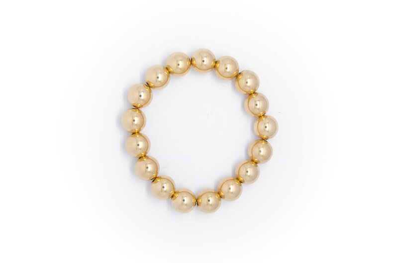 Extra Large 14k Gold Beaded Bracelet 10mm Beads Etsy