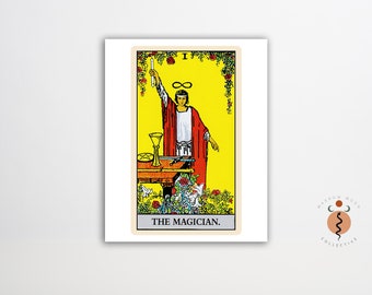 The Magician Tarot Card Print Gothic Art Tarot Witchy Poster Unframed Metaphysical Art Print