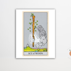 The Ace of Wands Tarot Card Print Gothic Art Tarot Witchy Poster Unframed Metaphysical Art Print