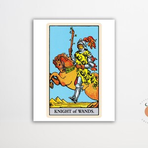 The Knight of Wands Tarot Card Print Gothic Art Tarot Witchy Poster Unframed Metaphysical Art Print