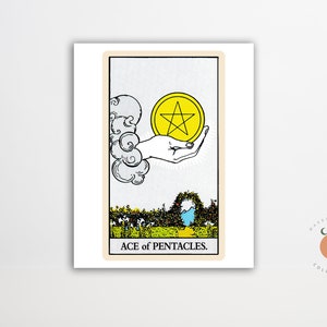 El as de Oros Tarot Card Poster Arte gótico Tarot Witchy Poster Sin marco Impresión de arte metafísico