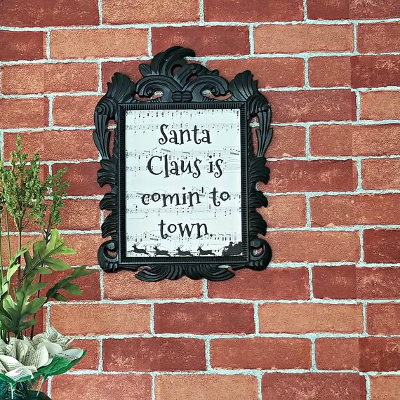 Holiday Sale Christmas Song Lyric Santa Claus Is Comin To Town Sheet Music Print Unframed