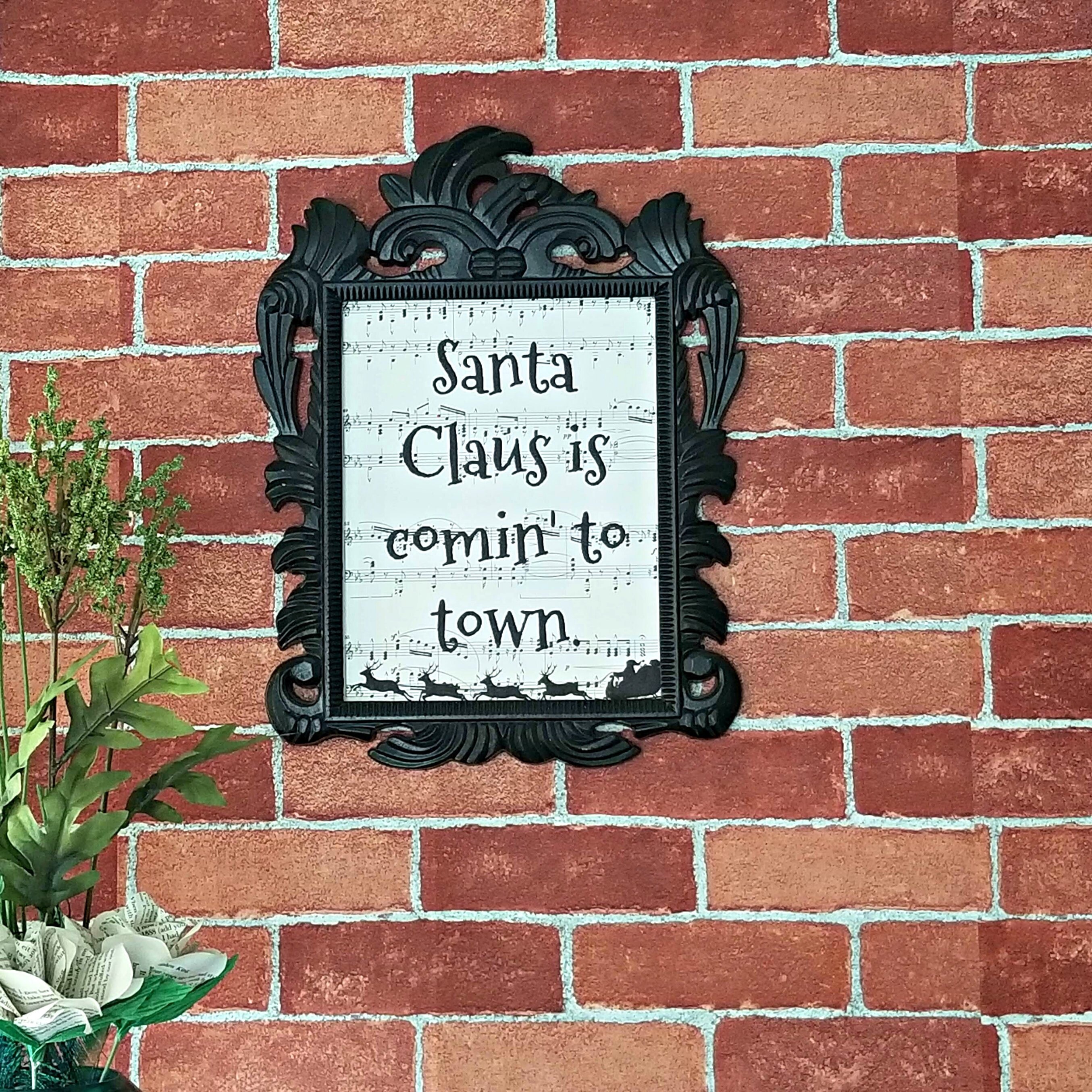 Christmas Song Lyric Santa Claus Is Comin To Town Sheet Music Print Unframed