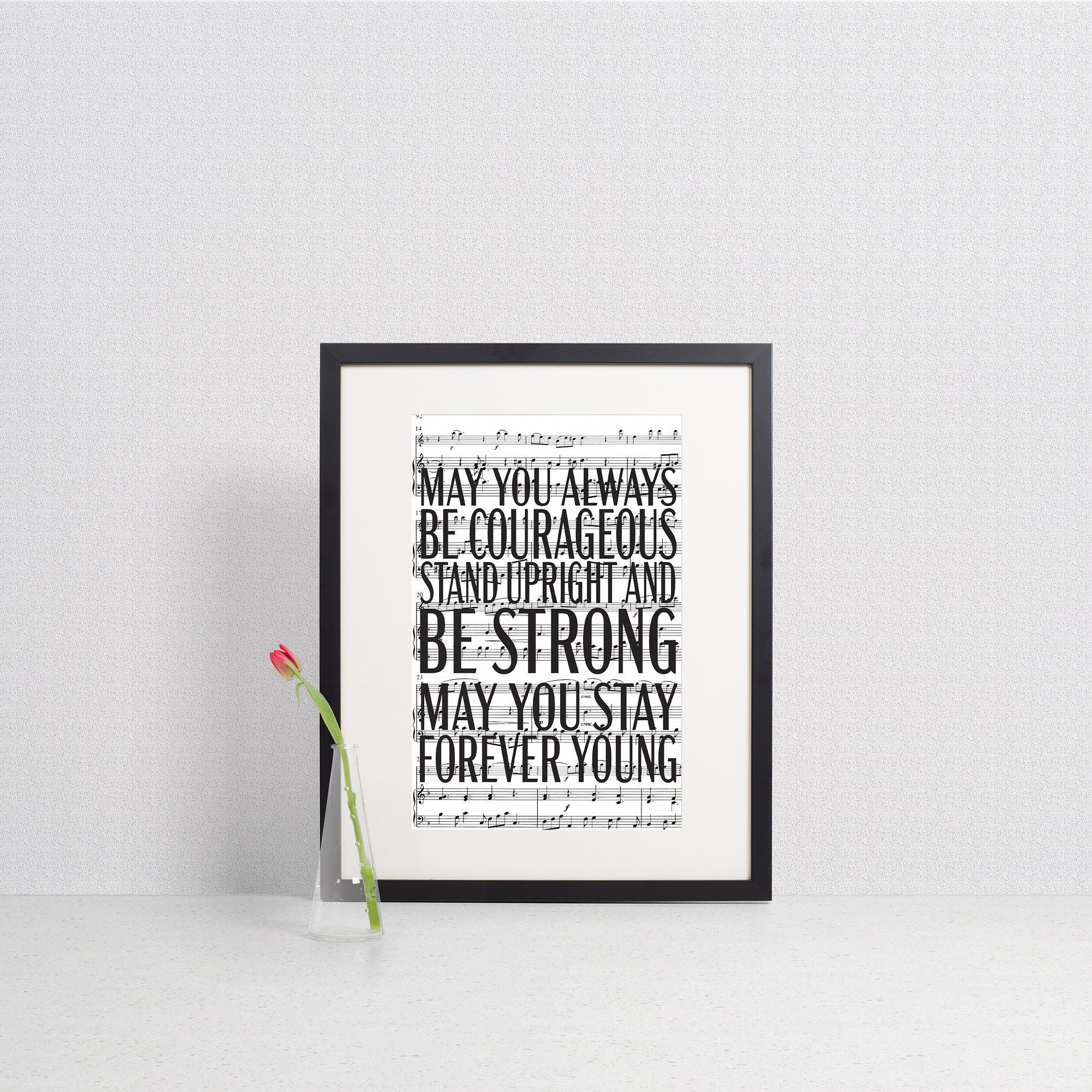 Bob Dylan Forever Young Lyrics Sheet Art Print, Sheet Music Paper or