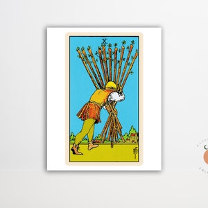 Impression de cartes de tarot Les dix baguettes, impression d'art gothique, tarot de sorcellerie, impression d'art métaphysique sans cadre
