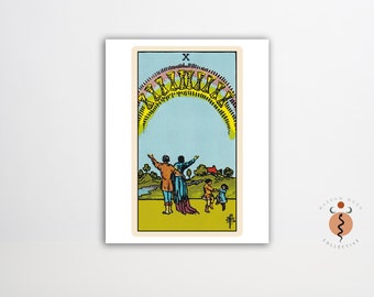 The Ten of Cups Tarot Card Print Gothic Art Tarot Witchy Poster Unframed Metaphysical Art Print