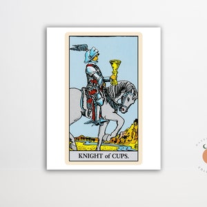 The Knight of Cups Tarot Card Print Gothic Art Tarot Witchy Poster Unframed Metaphysical Art Print